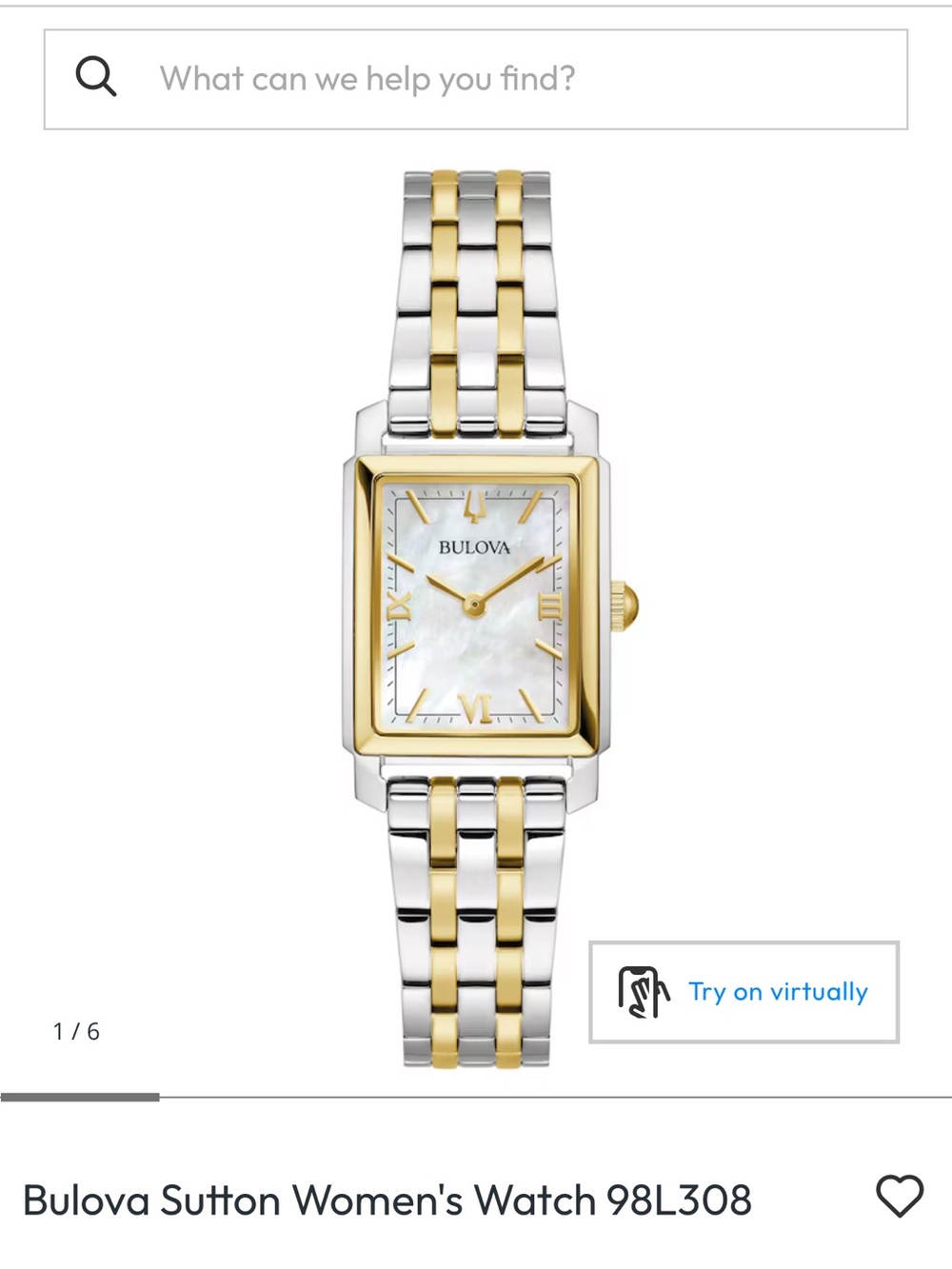 Bulova Two-Tone Gold and Silver Rectangular Mother-of-Pearl Watch